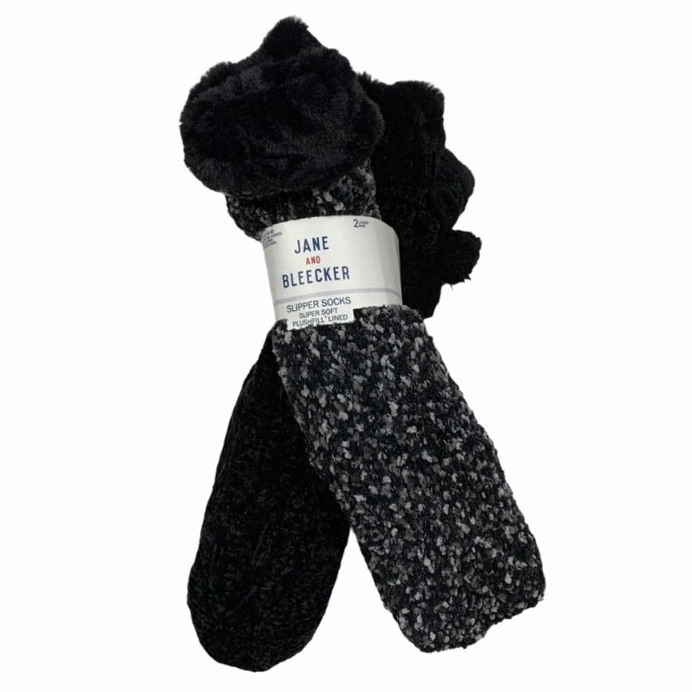 Jane And Bleecker Lot of 2 Plushfill Lined 2-Pack Chunky Slipper Sock - Picture 3 of 7